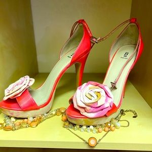 Pink floral heels